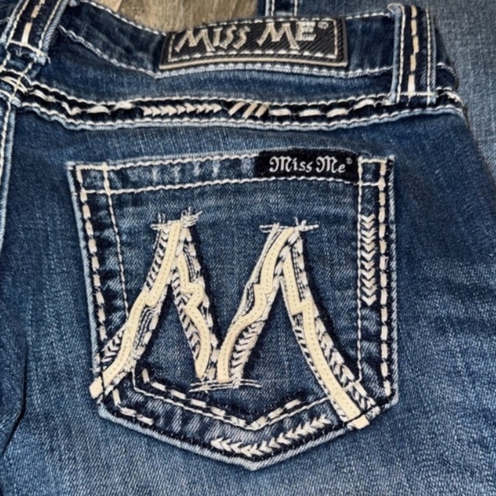 Miss Me Blue Bootcut Jeans with Embroidered Back Pockets - Picture 5 of 9